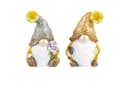 Levandeo® Gartenzwerg 2er Set Wichtel Kunstharz Gelb/Grün/Weiß Bild 1