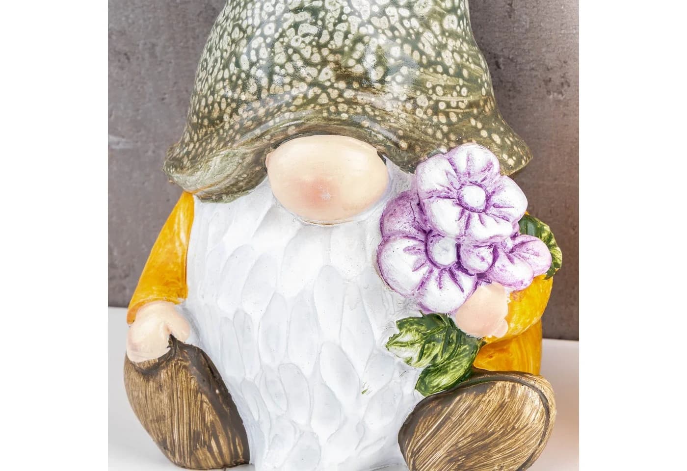 Levandeo® Gartenzwerg 2er Set Wichtel Kunstharz Gelb/Grün/Weiß - Bild 5