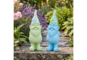 Levandeo® 2er Set Gartenzwerge Deko Figuren Kunstharz Blau Grün Bild 2