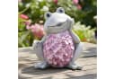 Levandeo® Dekofigur Frosch Grau Rosa Blüten Kunststein Garten Bild 2