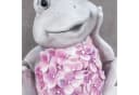 Levandeo® Dekofigur Frosch Grau Rosa Blüten Kunststein Garten Bild 5