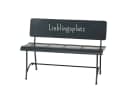 Levandeo® Gartenbank Metall Schwarz mit Schriftzug Lieblingsplatz Bild 1