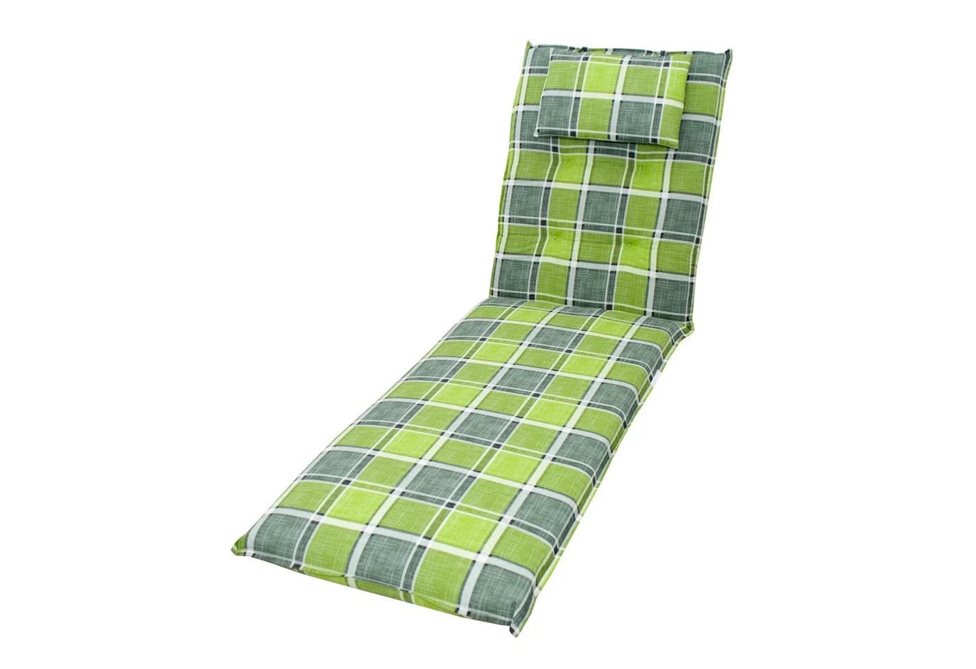 doppler® Gartenliegenauflage Grün Kariert 200x60x8 cm - Bild 2