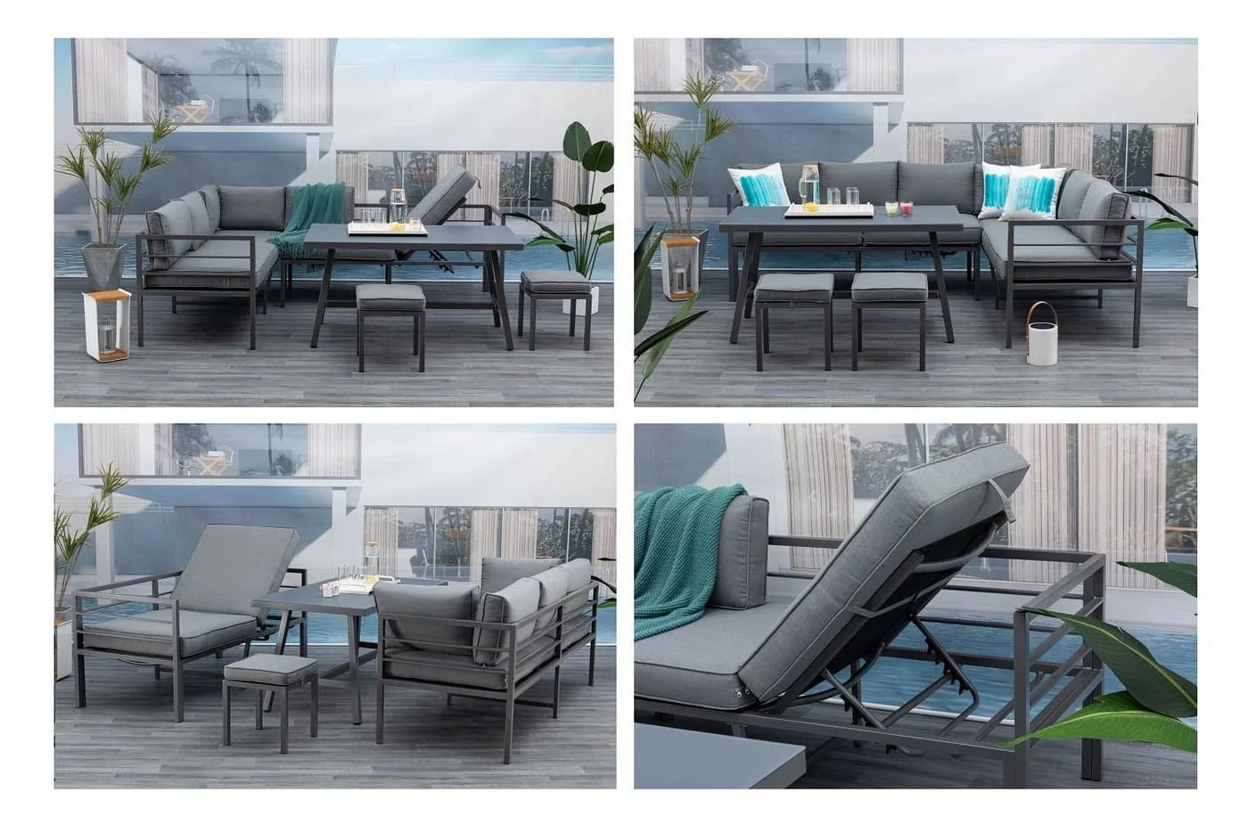 Gardissimo Gartenlounge-Set Lima Lounge 4-tlg. Alu Grau