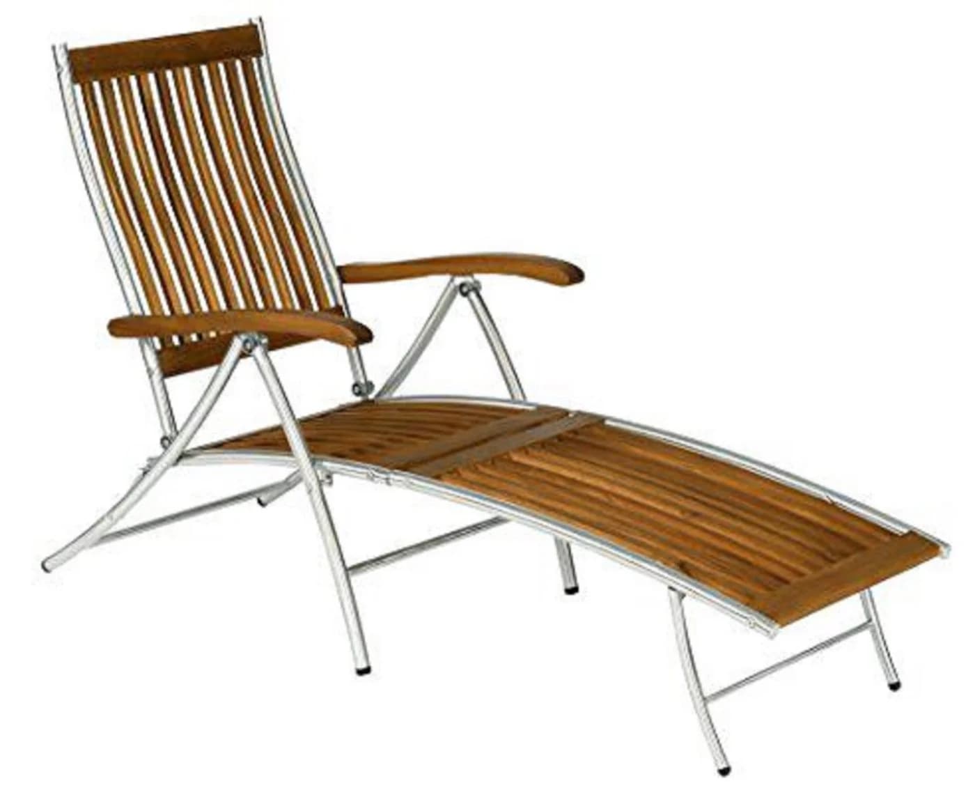 Gardissimo Gartenliege Saigon Deckchair Relaxstuhl Relaxliege Edelstahl Holz - Bild 2