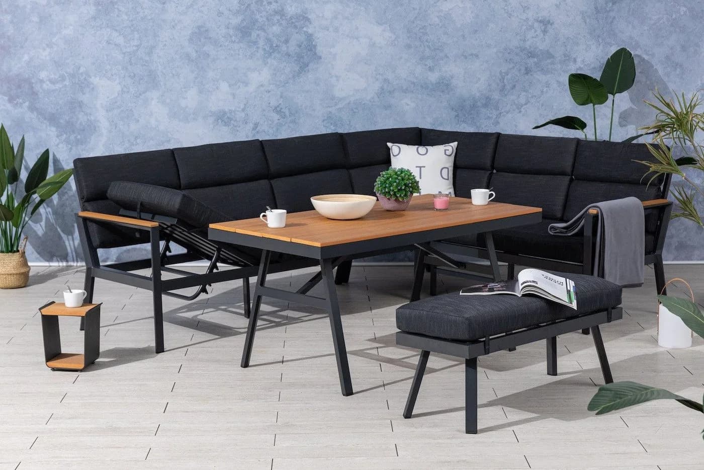Gardissimo Gartenlounge-Set Nara rechts 3-tlg. Alu Ecklounge Esstisch Bank - Bild 2