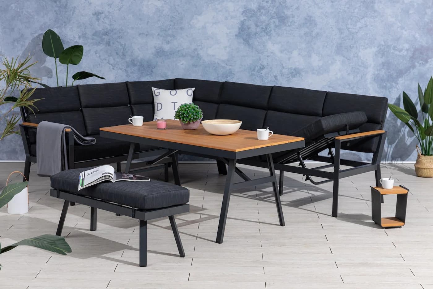 Gardissimo Gartenlounge-Set Nara XL Braun Ecklounge