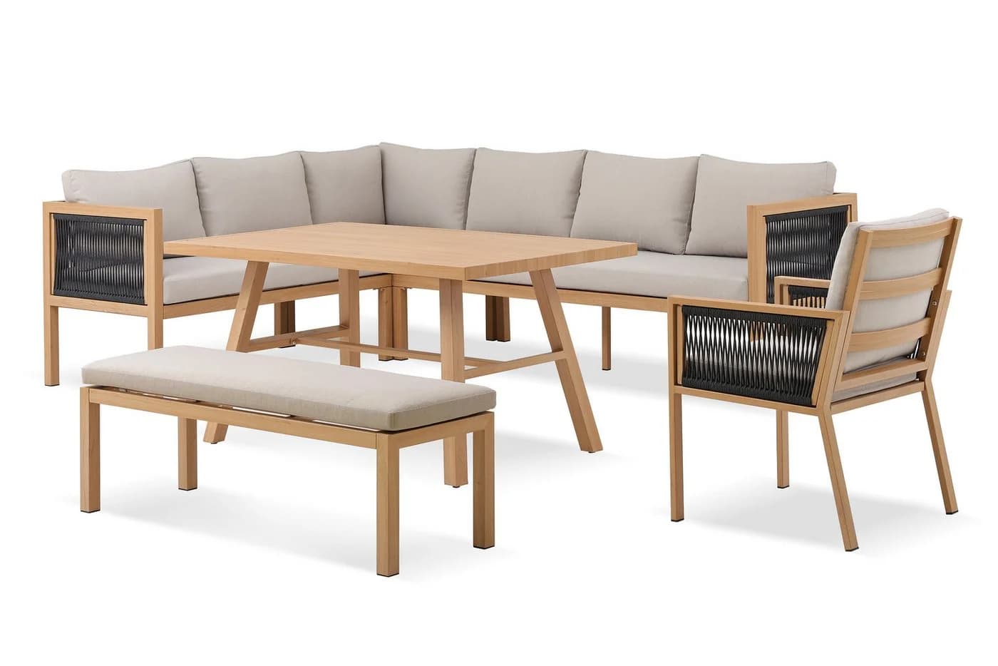 Gardissimo Gartenlounge-Set Luka links Aluminium Teakholz-Optik - Bild 2