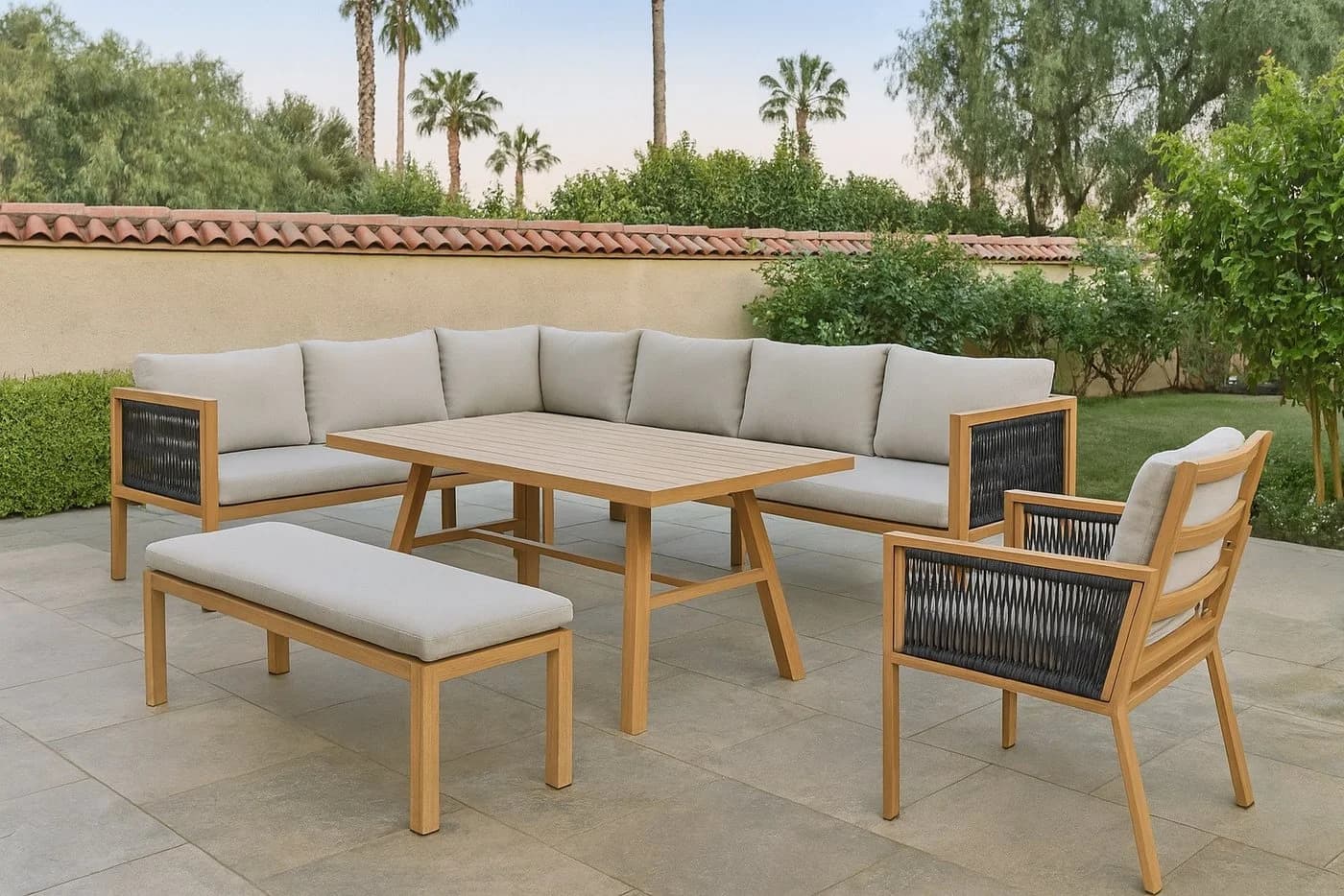 Gardissimo Gartenlounge-Set Luka links Aluminium Teakholz-Optik - Bild 3