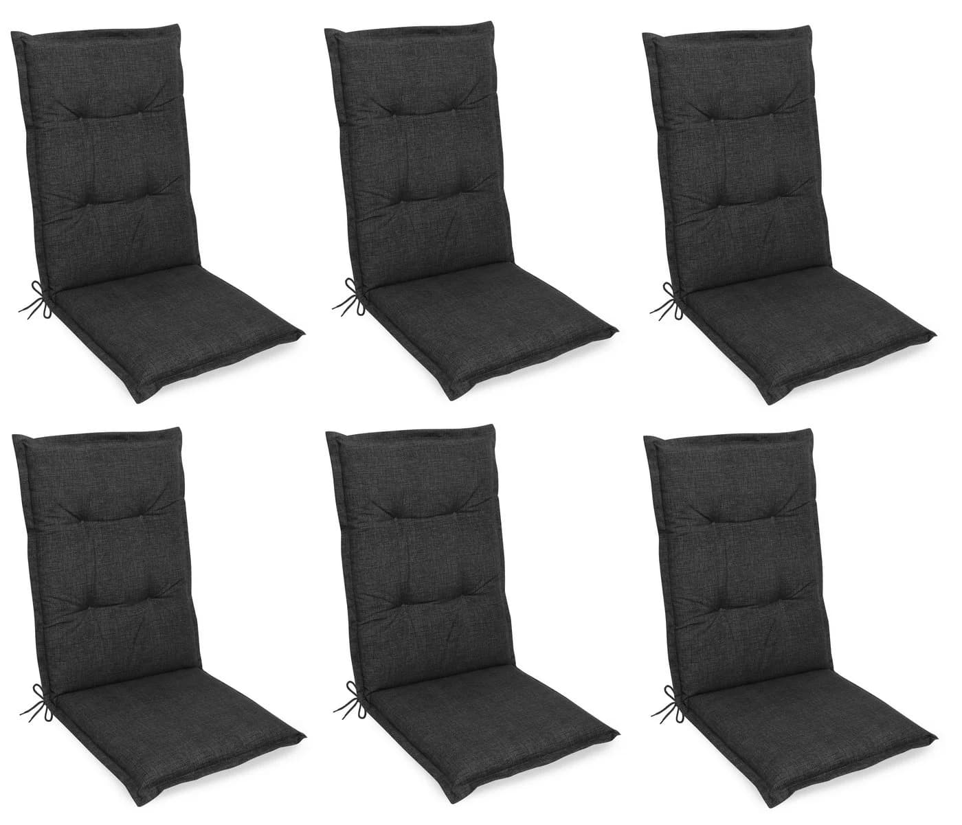 Gardissimo Hochlehnerauflage Premium Set 6er Anthrazit UV-beständig - Bild 2