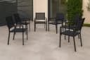 Gardissimo Gartenstuhl 6er Set Space Grau Stapelbar Aluminium Bild 1