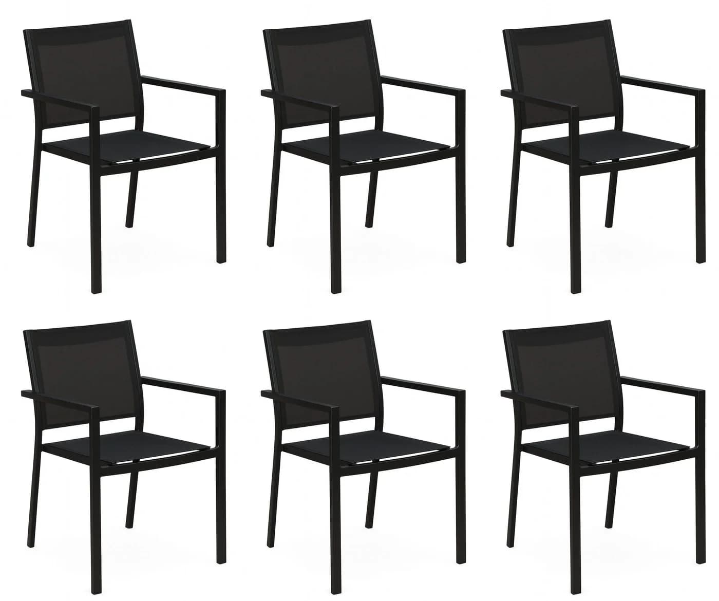 Gardissimo Gartenstuhl 6er Set Space Grau Stapelbar Aluminium - Bild 2