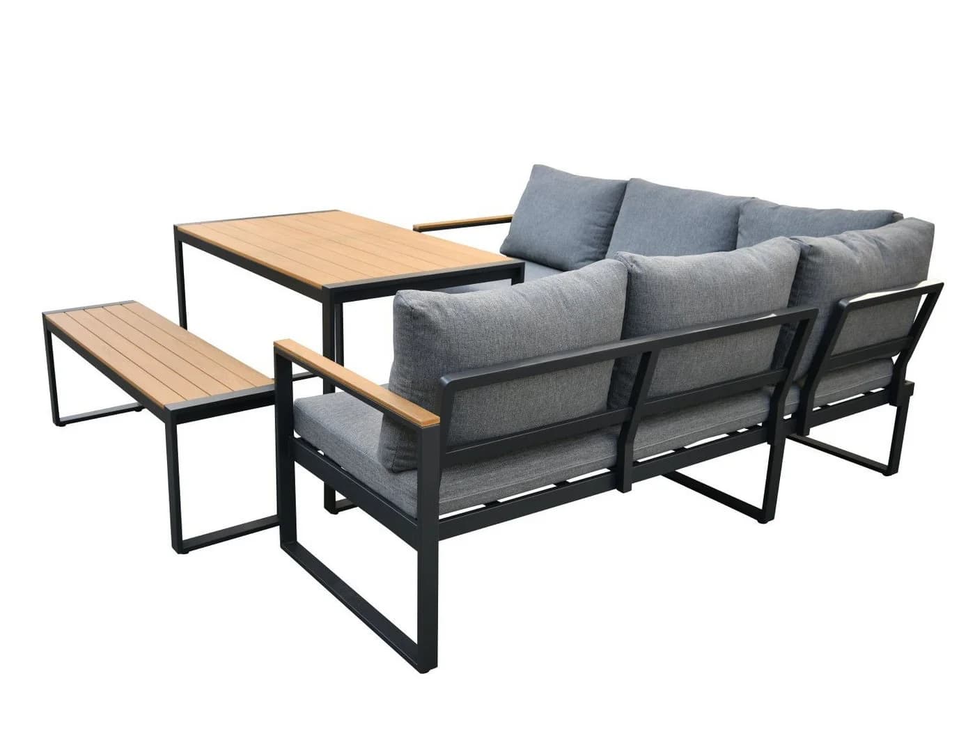 Gardissimo Gartenlounge-Set Tony 3-tlg. Aluminium Grau/Braun - Bild 4