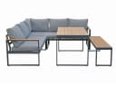 Gardissimo Gartenlounge-Set Tony 3-tlg. Aluminium Grau/Braun Bild 5