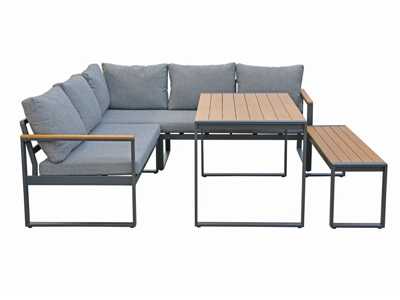Gardissimo Gartenlounge-Set Tony 3-tlg. Aluminium Grau/Braun - Bild 5