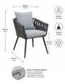 Gardissimo Gartenstuhl 2er Set Nizza Grau Aluminium Bild 1