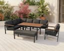 Gardissimo Gartenlounge-Set Norton Alu Bambus 4-tlg. Grau Bild 2