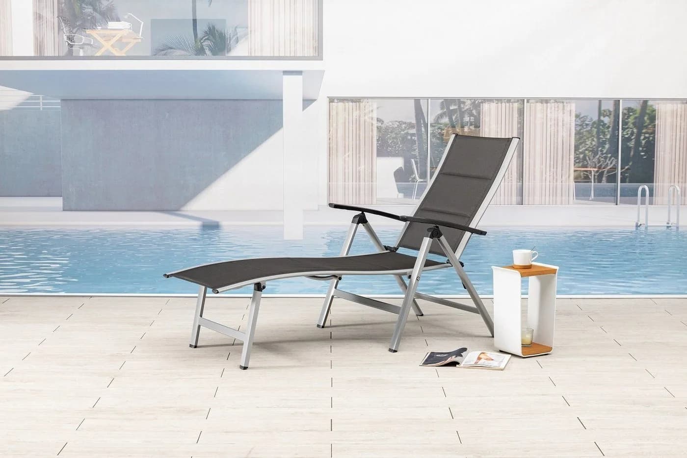 MANDALIKA Garden Gartenliege Nox Padded Mixed Taupe Aluminium - Bild 2