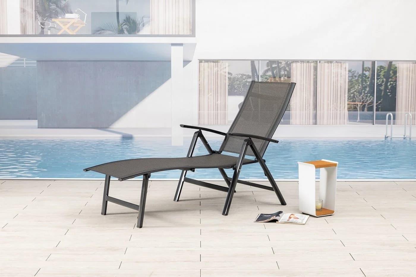 MANDALIKA Garden Gartenliege Nox Anthrazit Mixed-Taupe Klappbar - Bild 2