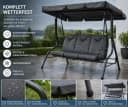 Gardissimo Hollywoodschaukel New Swing 3-Sitzer wetterfest Anthrazit Bild 1