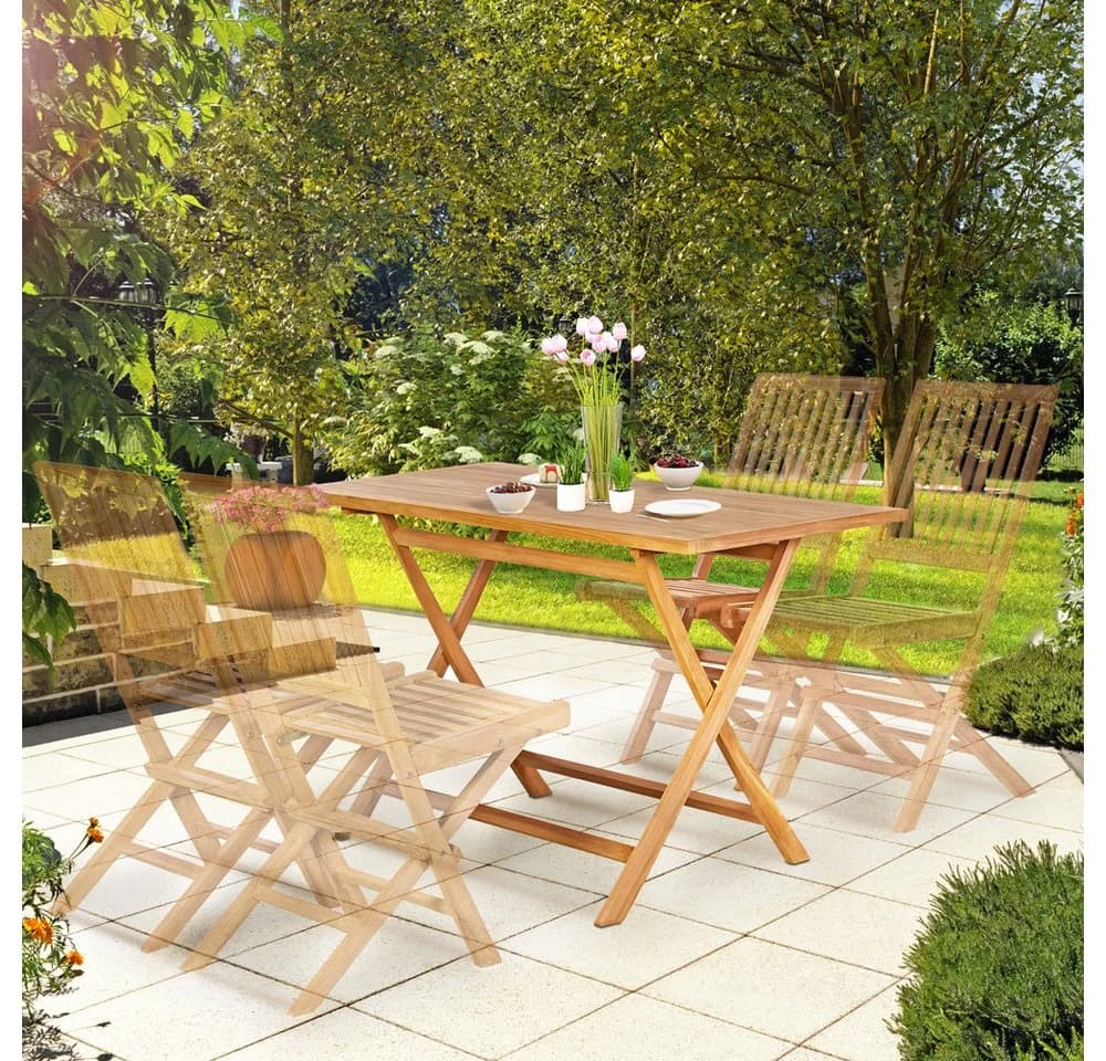 Garland Gartentisch Bari Klappbar Teak Holz Braun