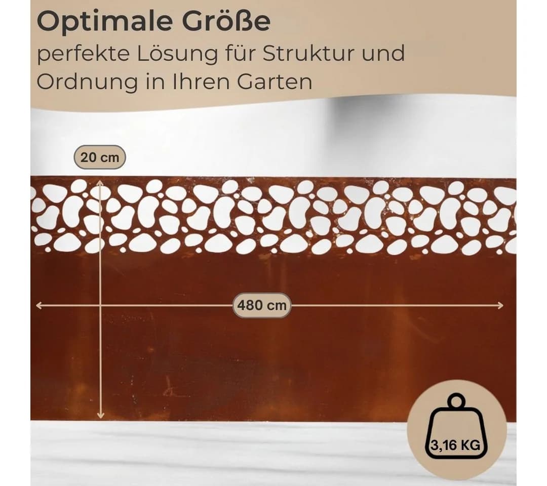 Topanbieter999 Rasenkante Rostdesign Weichstahl aufgerollt