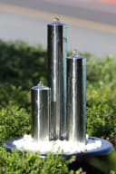 Köhko Gartenbrunnen Edelstahl mit LED Säulenbrunnen Bild 2