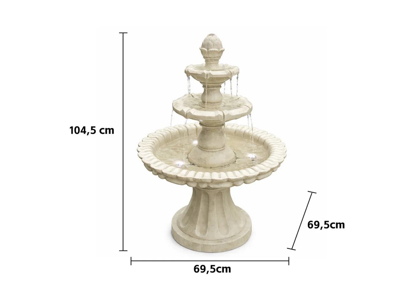 Köhko Gartenbrunnen Markleeberg Klassischer Etagenbrunnen Polyresin