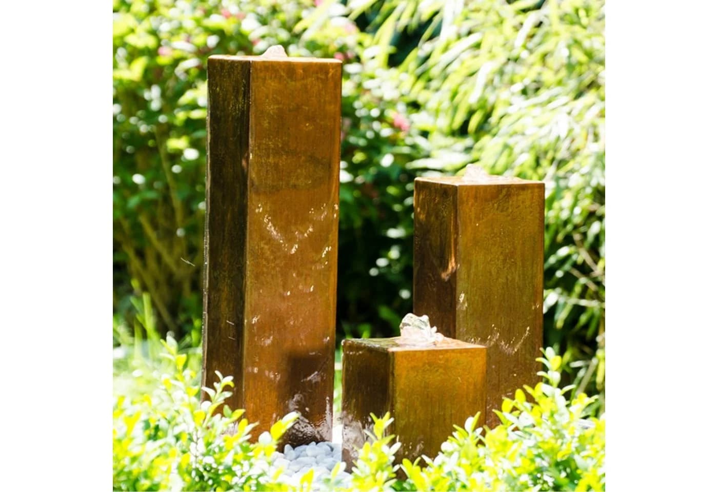 KÖHKO® Gartenbrunnen Brasilien Cortenstahl mit LED-Beleuchtung - Bild 2