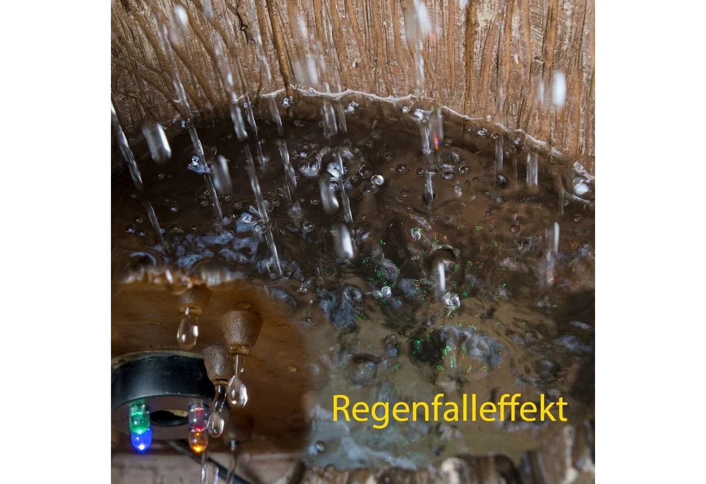 KÖHKO Gartenbrunnen Dölitz mit LED-Beleuchtung und Regenfalleffekt - Bild 3