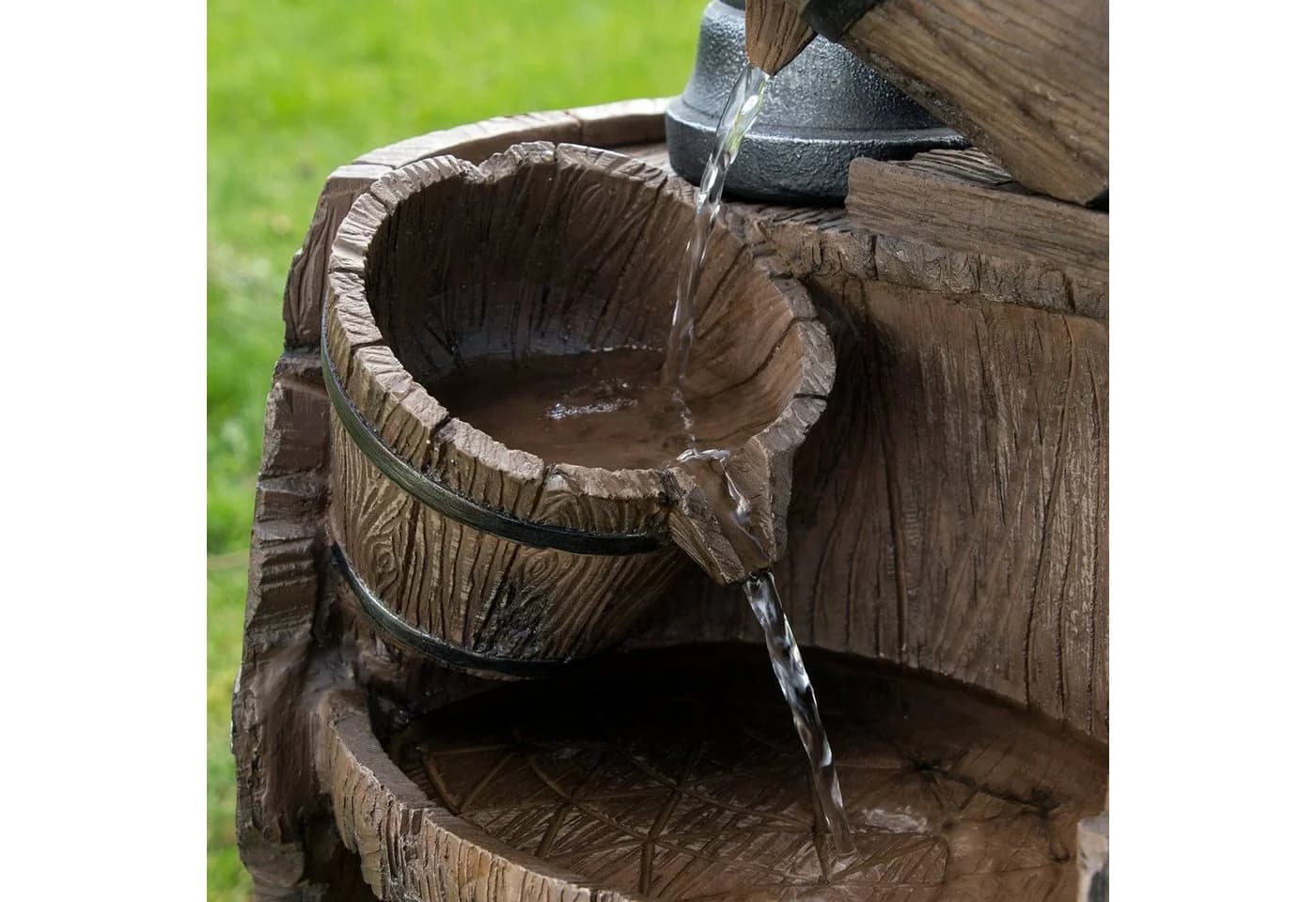 KÖHKO Gartenbrunnen Dölitz mit LED-Beleuchtung und Regenfalleffekt - Bild 4