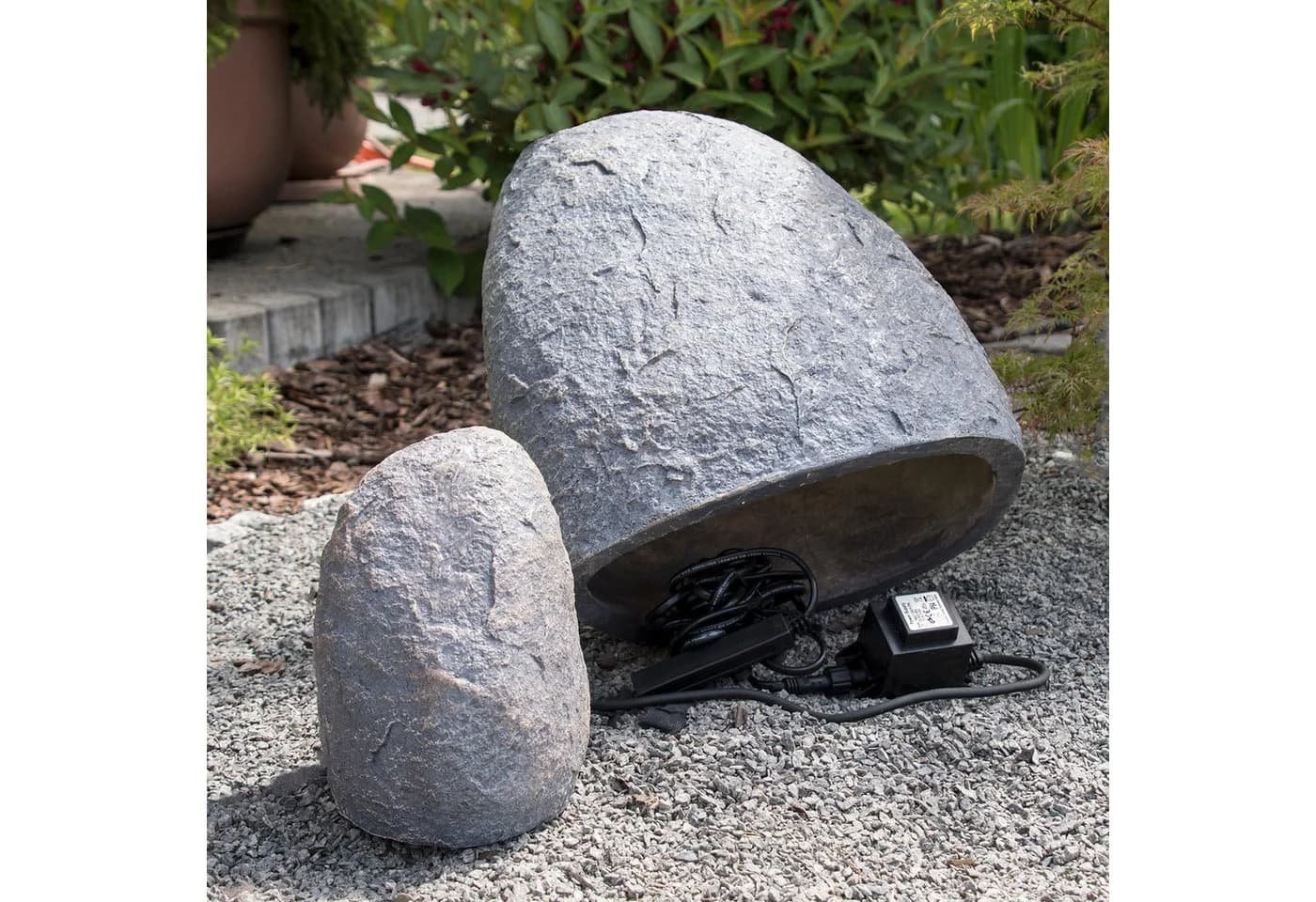 Köhko Gartenstecker Dekostein Grau Polyresin Witterungsbeständig - Bild 3