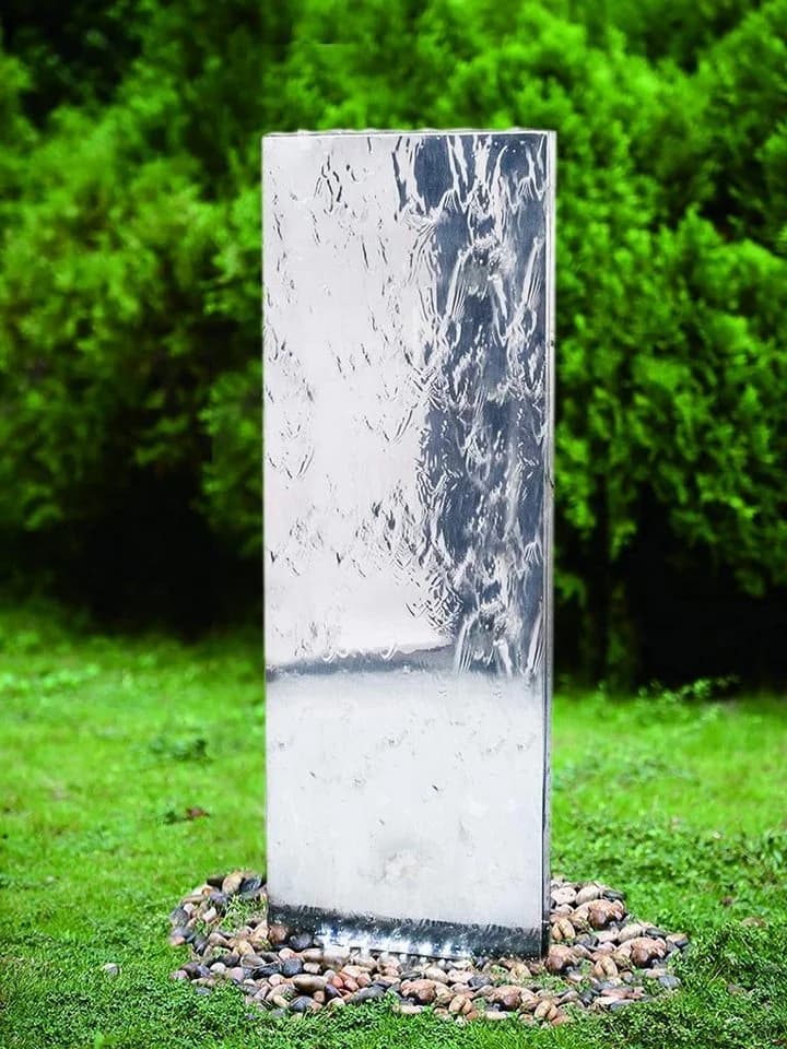 Köhko Gartenbrunnen Wasserwand mit LED-Beleuchtung Edelstahl - Bild 2