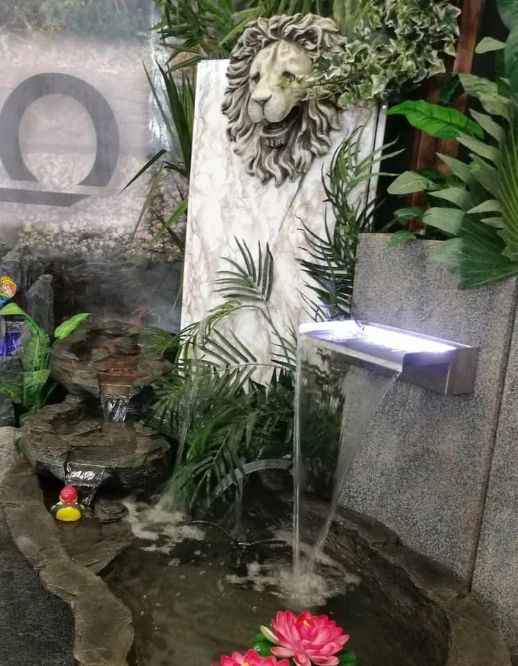 Köhko Poolwasserfall "Akaka" Edelstahl matt inkl. Pumpe & Becken