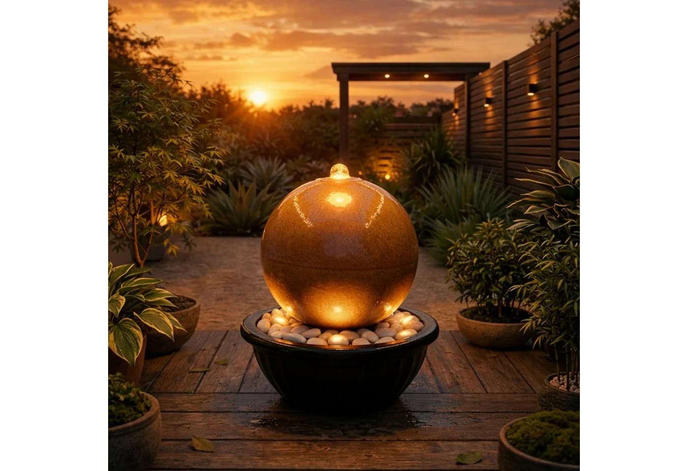 Köhko Gartenbrunnen Cortenstahl LED Wasserspiel Rostoptik - Bild 2