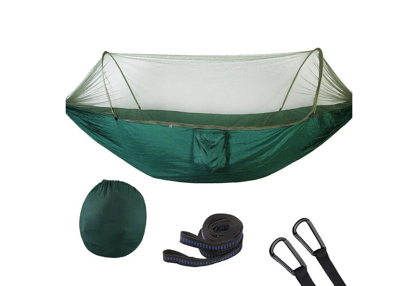 Origin Outdoors Hängematte mit Pop-Up-Moskitonetz Dunkelgrün Nylon - Bild 2