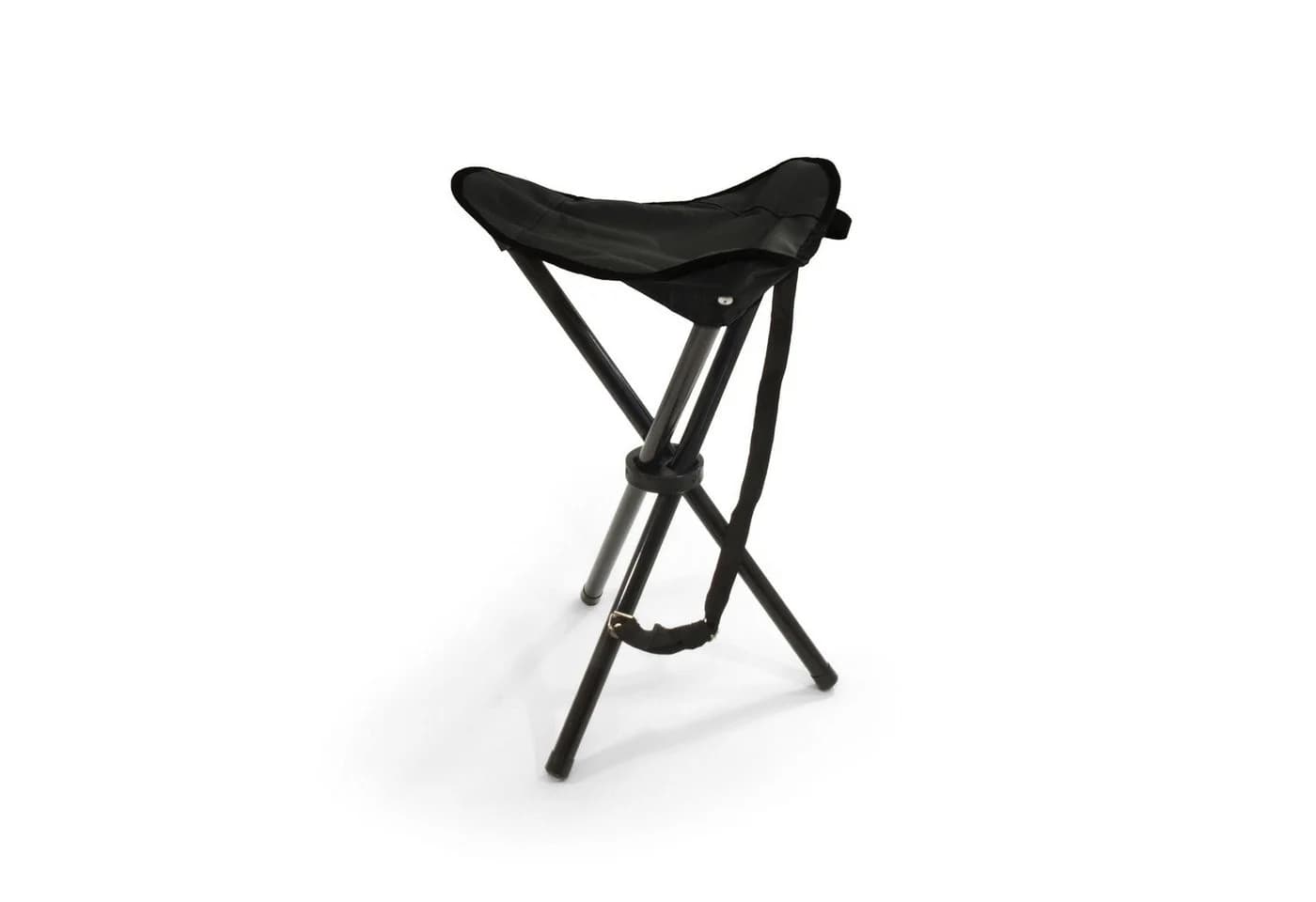 BasicNature Angelhocker Dreibeinhocker Schwarz – Campinghocker - Bild 2