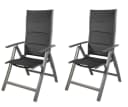LEX Gartensessel 2er-Set Comfort 6-fach verstellbar gepolstert schwarz Bild 2