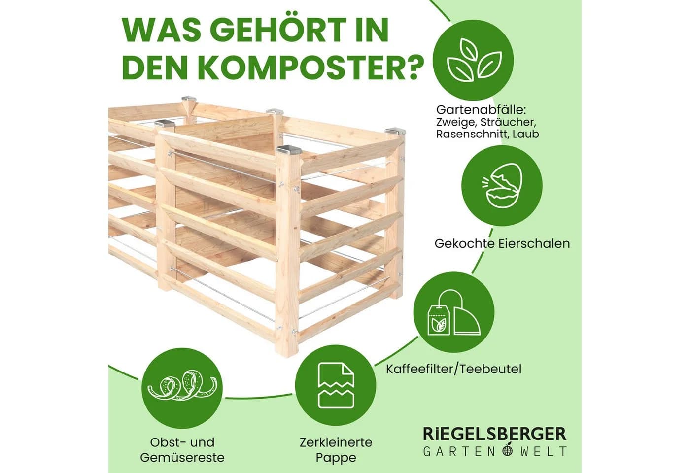 Gartenwelt Riegelsberger Komposter Lärchenholz Massivholz Steckkomposter - Bild 5