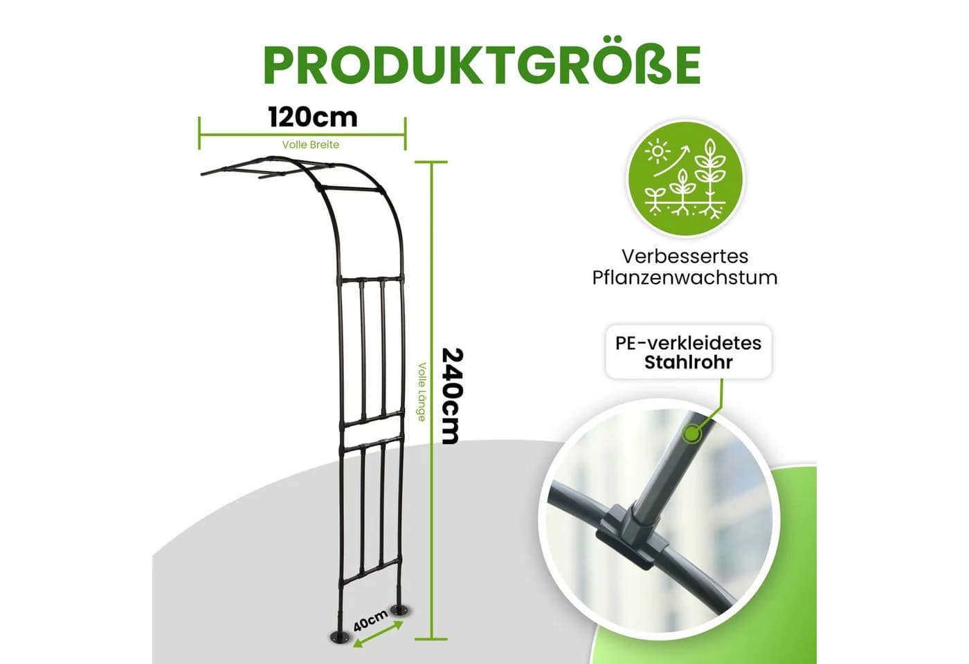 Gartenwelt Riegelsberger Rankhilfe Halbbogen Schwarz - Bild 3