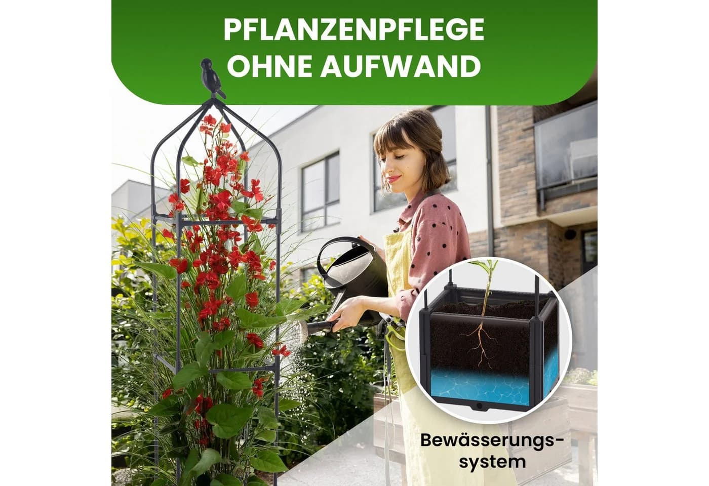Gartenwelt Riegelsberger Blumenkasten mit Rankhilfe 3 Ebenen - Bild 4