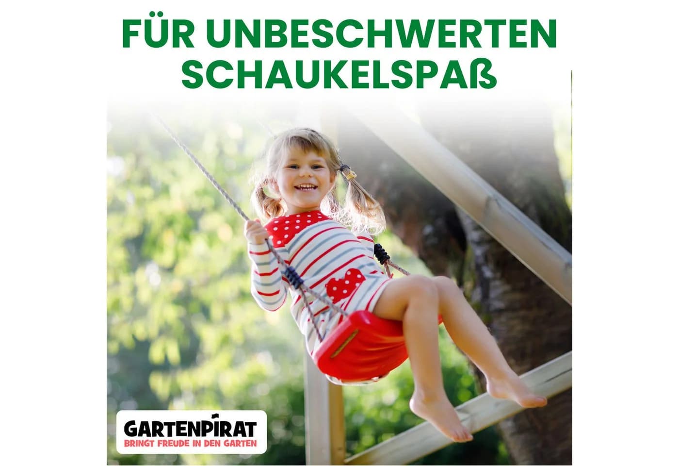 Gartenpirat Doppelschaukel Luna Kiefer imprägniert mit Podest 120 cm