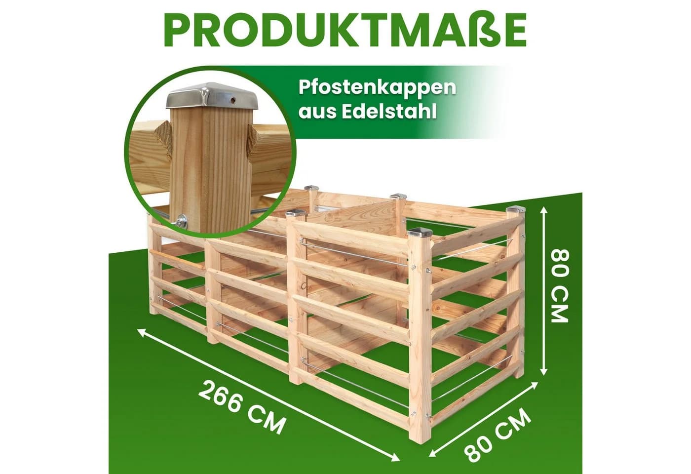 Gartenwelt Riegelsberger Komposter Lärchenholz Massivholz - Bild 3