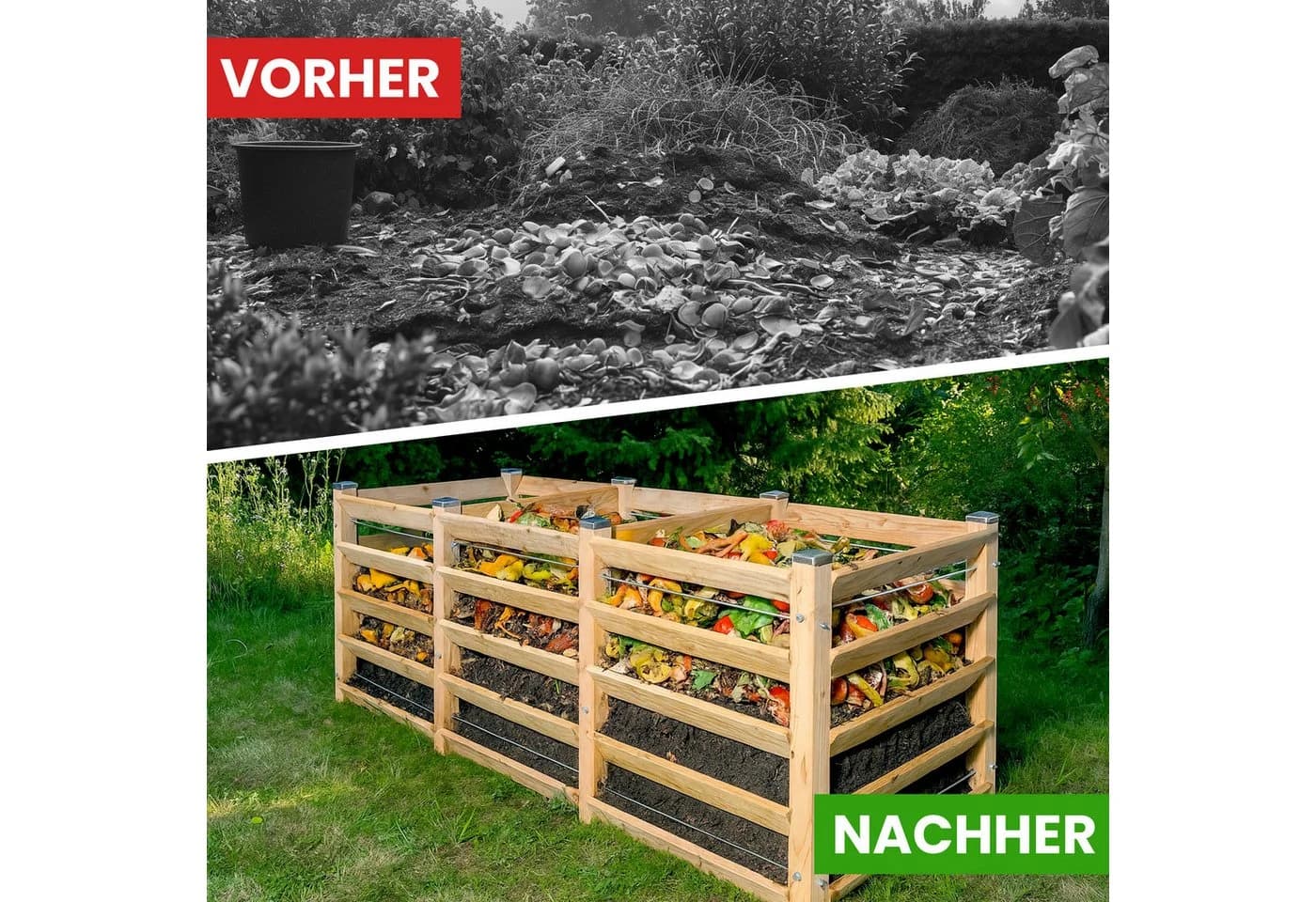 Gartenwelt Riegelsberger Komposter Lärchenholz Massivholz - Bild 4