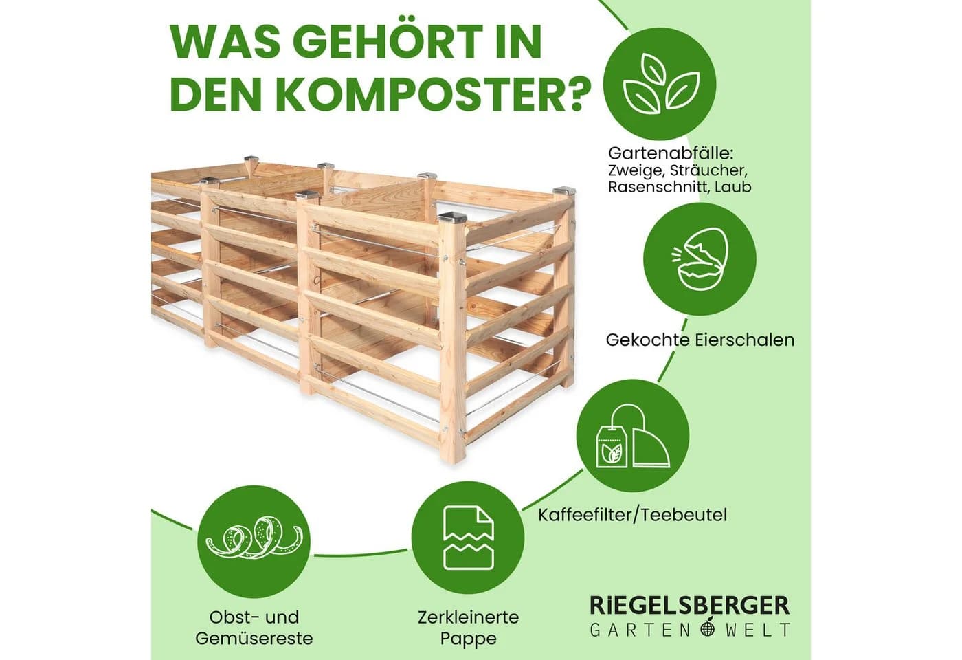 Gartenwelt Riegelsberger Komposter Lärchenholz Massivholz - Bild 5