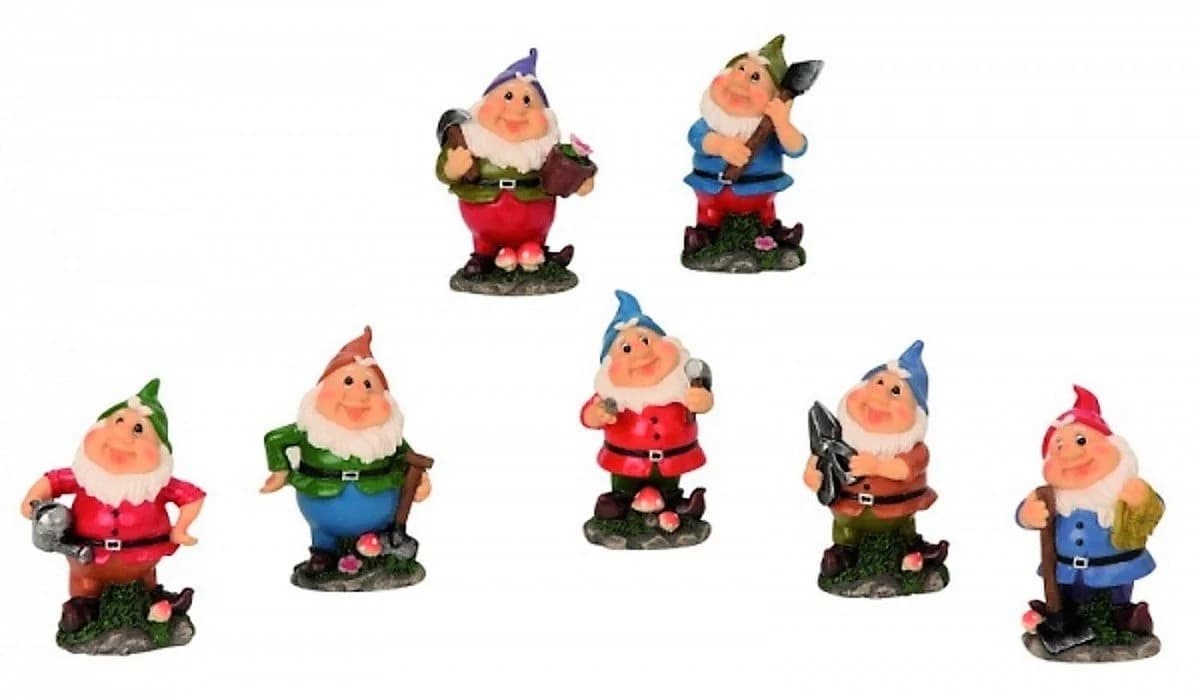 Geschenkestadl Gartenzwerg Deko-Zwerge 7er Set 7 cm