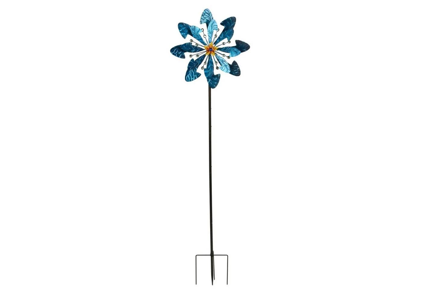 Geschenkestadl Deko-Windrad XXL türkis-gold Metall 182 cm