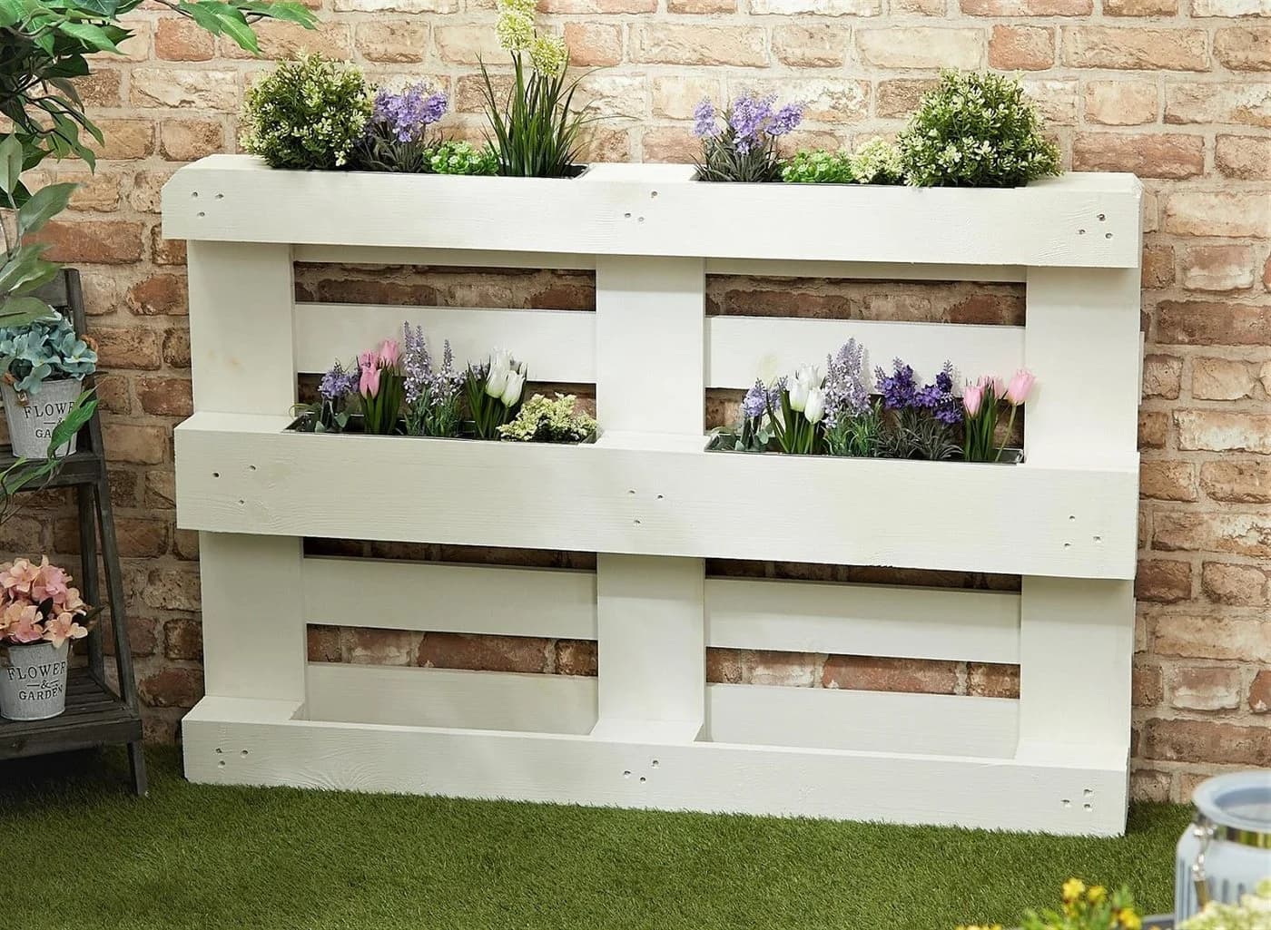 Geschenkestadl Blumenkasten 6er Set Metall/Kunststoff für Europalette - Bild 3
