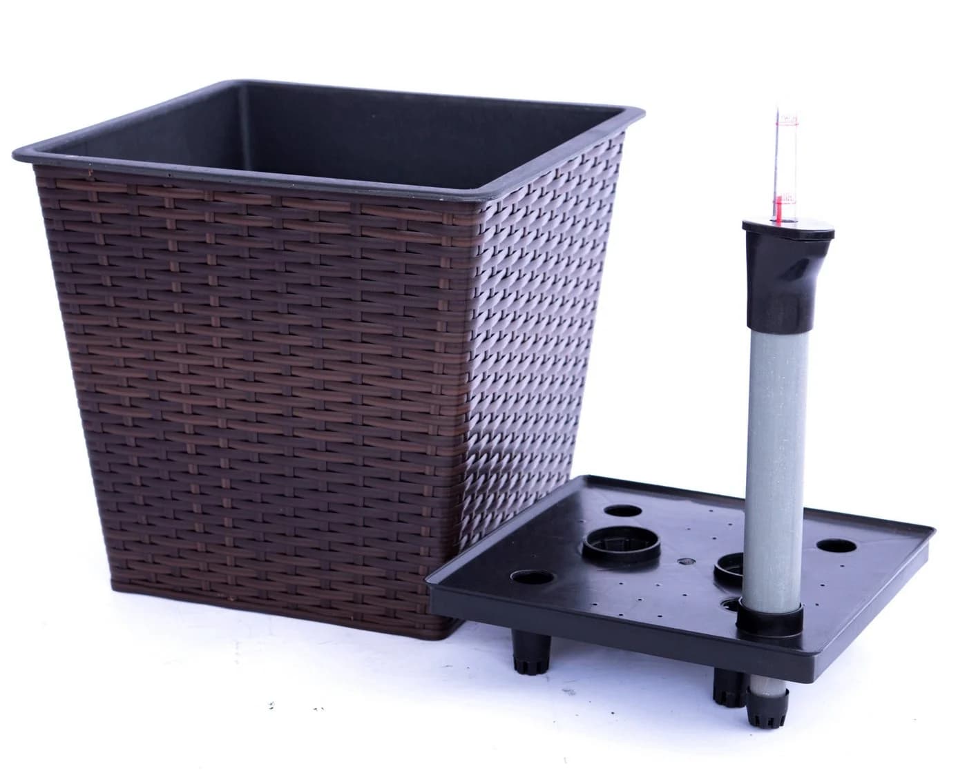 Elegant Einrichten Pflanzkübel Polyrattan coffeebraun - Bild 3