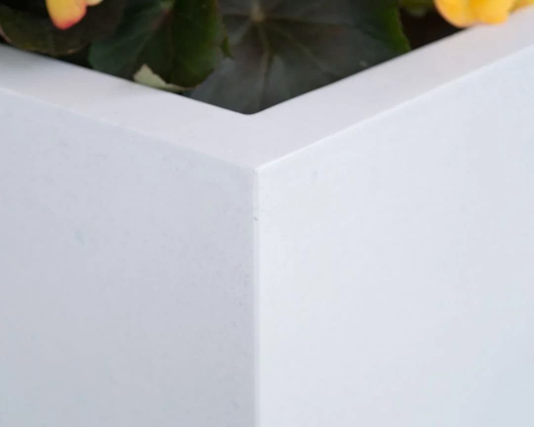 Elegant Einrichten Pflanzkübel Fiberglas Rechteckig 100x25x25cm Perlmutweiß - Bild 4